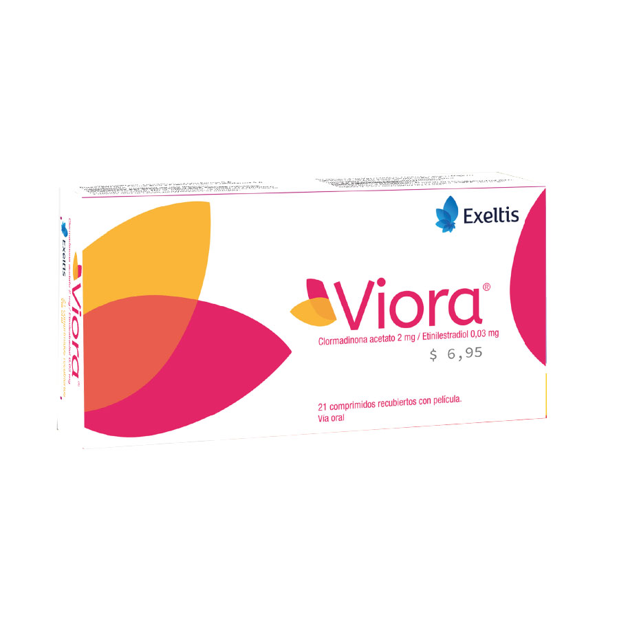 Imagen de Viora 2/0.03mg exeltisfarma comprimido recubierto hormonal
