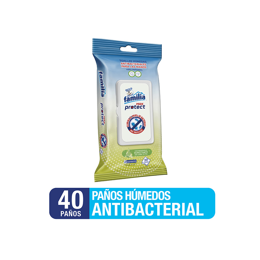 Imagen de Pañitos Húmedos Familia Antibacterial Herbal Herbal X40