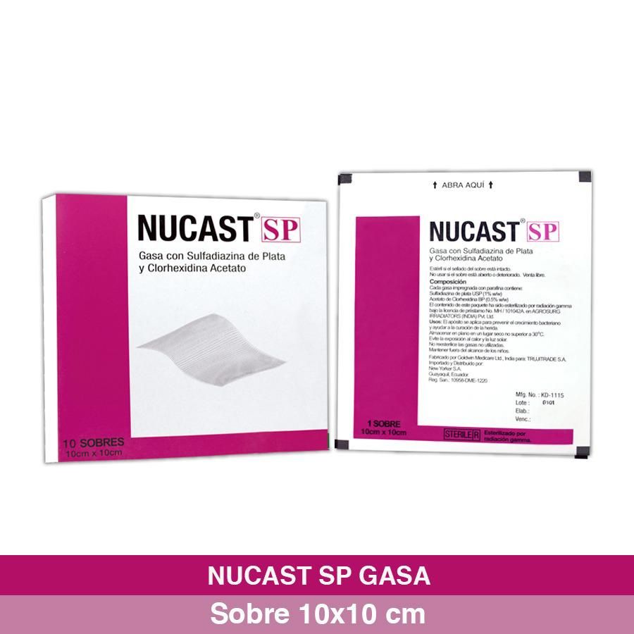 Imagen para Nucast gasa parafinada sobres  10 x 10 cm                                                                                        de Pharmacys