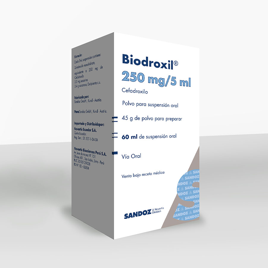 Imagen de Biodroxil 250mg/5ml alianza novartis.sandoz suspensión
