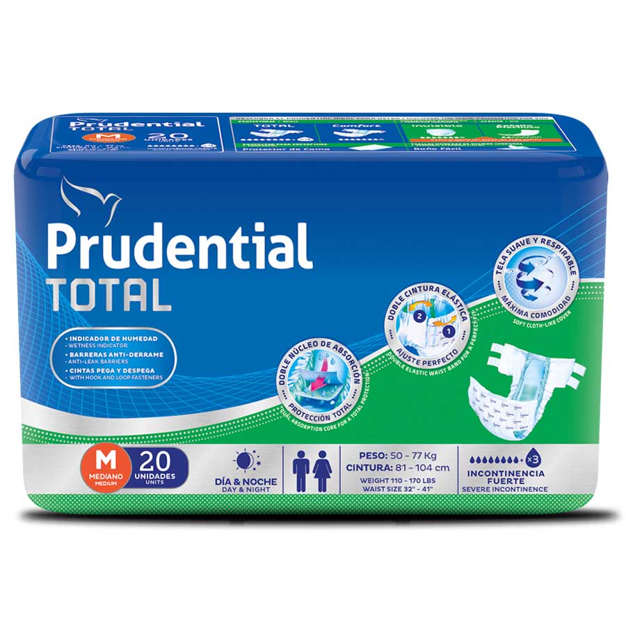 Imagen de Pañal de incontinencia prudential total medium  20 unidades