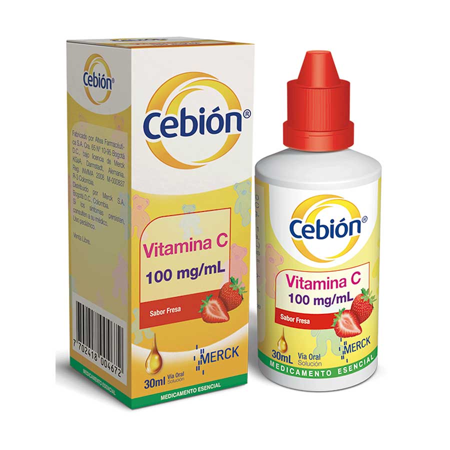 Imagen de Vitamina Cebion Fresa 100 Mg En Gotas 30 ml