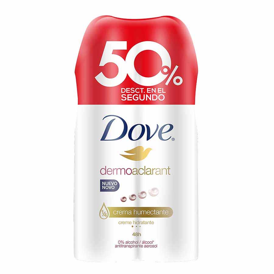 Imagen de Desodorante femenino dove dermo aclarante aerosol  150 ml x 2